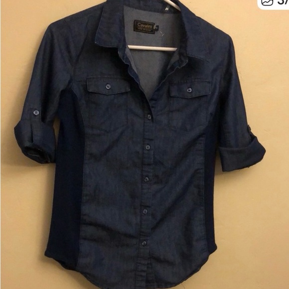 Cavalini Dark Blue Women's Button-Down Shirt - Picture 2 of 8